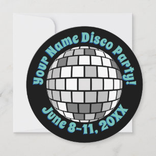 Invitation Boule disco rétro PERSONALISÉE