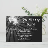 Invitation Boule Disco Silver Sparkle Boule Personnalisée Ann (Debout devant)