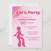 Invitation Boule Disco super Pink Purple Womans 50e anniversa (Devant)