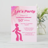 Invitation Boule Disco super Pink Purple Womans 50e anniversa (Debout devant)