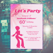 Invitation Boule Disco super Pink Purple Womans 60e anniversa