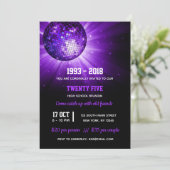 Invitation Boule disco violet (Debout devant)