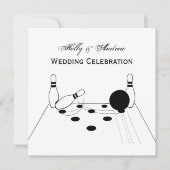 Invitation boule et quilles de bowling sportif (Devant)