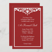 Invitation Boule formelle de danse de bal d'étudiants de (Devant / Derrière)