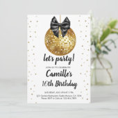 Invitation Boule Gold Disco | anniversaire de l'arc noir (Debout devant)