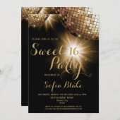 Invitation Boule Gold Disco Moderne tendance (Devant / Derrière)