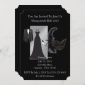 Invitation Boule Masquerade (Devant / Derrière)