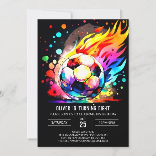 Invitation Boule mignonne Soccer imprimable Anniversaire (Devant)