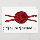 Invitation Boule rouge de fil (Knit et crochet) (Devant / Derrière)