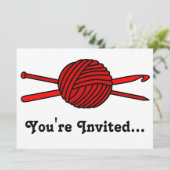 Invitation Boule rouge de fil (Knit et crochet) (Debout devant)