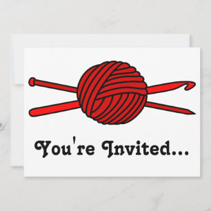 Invitation Boule rouge de fil (Knit et crochet)
