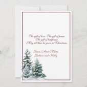 Invitation Bouleaux blancs de Noël Forêt enneigée (Dos)