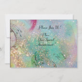 Invitation BOULEAUX EN TOSCANE, étincelles bleu-vert (Dos)