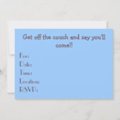 Invitation Bouledogue de l'anglais d'invitations de partie de (Dos)