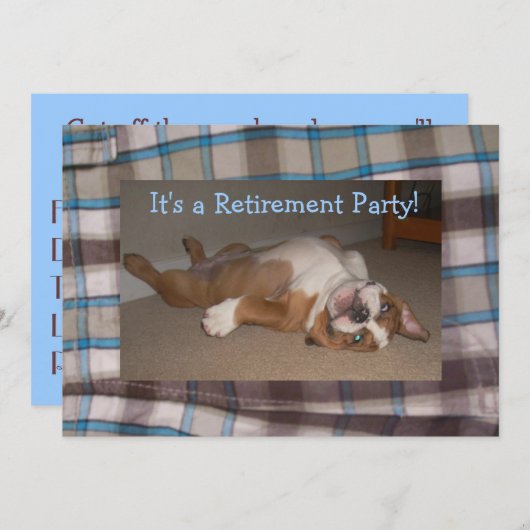 Invitation Bouledogue de l'anglais d'invitations de partie de (Devant / Derrière)