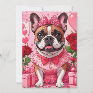 Invitation Bouledogue français amoureux