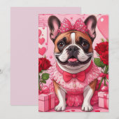 Invitation Bouledogue français amoureux (Devant / Derrière)