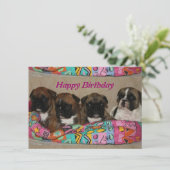 Invitation Bouledogue français Anniversaire Bouledogue França (Debout devant)