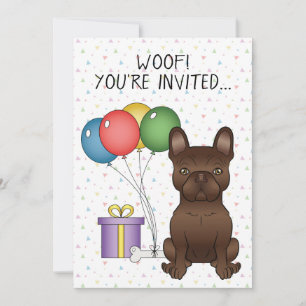 Invitation Bouledogue français au chocolat Anniversaire de ch