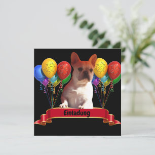Invitation Bouledogue français ballon French Bulldog