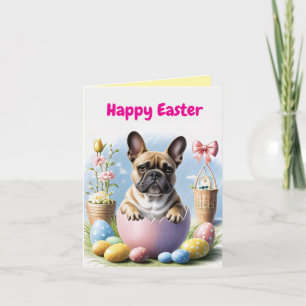 Invitation Bouledogue français Joyeuses Pâques French Bulldog