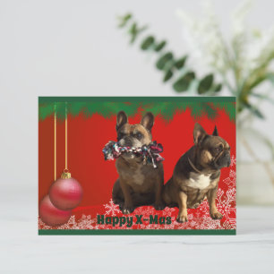 Invitation Bouledogue français Joyeux Noël Bouledogue