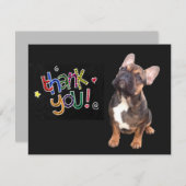 Invitation Bouledogue français Merci (Devant / Derrière)