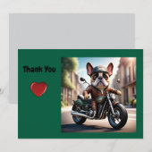 Invitation Bouledogue français merci moto (Devant / Derrière)