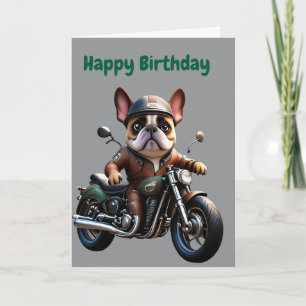 Invitation Bouledogue français moto French Bulldog