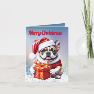 Invitation Bouledogue français Noël French Bulldog