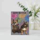 Invitation Bouledogue français Nouvel An French Bulldog (Debout devant)