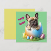 Invitation Bouledogue français Pâques œuf French Bulldog (Devant / Derrière)