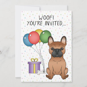 Invitation Bouledogue Français Rouge Anniversaire Chien de De