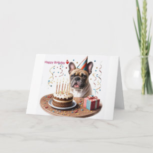 Invitation Bouledogue français tableau d'anniversaire Bulldog