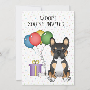 Invitation Bouledogue Français Tricolore Noir Anniversaire de