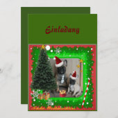 Invitation Bouledogues français fête de Noël (Devant / Derrière)