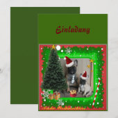 Invitation Bouledogues français Noël Bouledogue Français (Devant / Derrière)