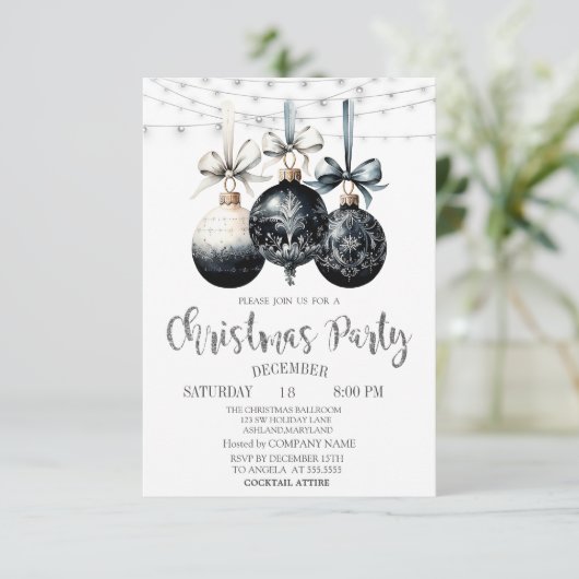 Invitation Boules blanches noires, Lumières, Buffalo plaqué N (Debout devant)