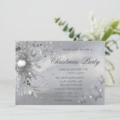 Invitation Boules de branches d'arbre gris flocons de neige N (Debout devant)