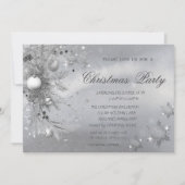 Invitation Boules de branches d'arbre gris Flocs de neige Noë (Devant)