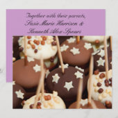 Invitation Boules de chocolat et de gâteau blanc (Devant / Derrière)