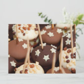 Invitation Boules de chocolat et de gâteau blanc (Debout devant)