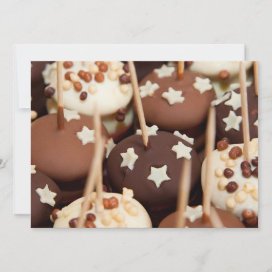Invitation Boules de chocolat et de gâteau blanc (Devant)