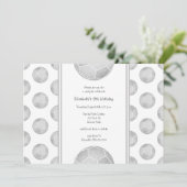 Invitation boules de football gris argent motif (Debout devant)