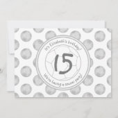 Invitation boules de football gris argent motif (Dos)