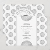 Invitation boules de football gris argent motif (Devant / Derrière)