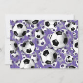 Invitation Boules de football partout soccer fête violet (Devant)