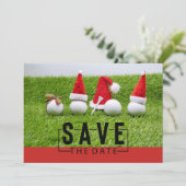Invitation Boules de golf avec chapeaux de Père Noël (Debout devant)