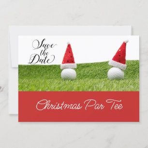 Invitation Boules de golf avec chapeaux de Père Noël Invitati
