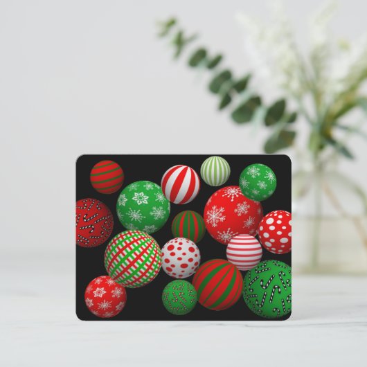 Invitation Boules de Noël 3D (Debout devant)